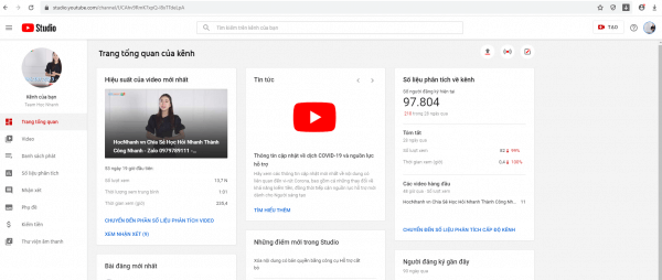 Giao Dien Youtube Studio Moi